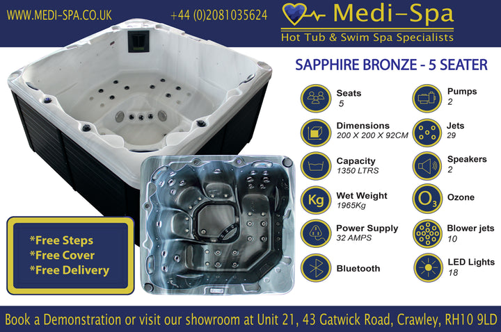 Medi Spa Sapphire Bronze - 5 Person Hot Tub - 39 Jet image 1