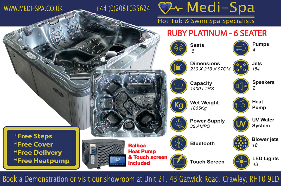Medi Spa Ruby Platinum - 6 Person Hot Tub - 172 Jet image 1