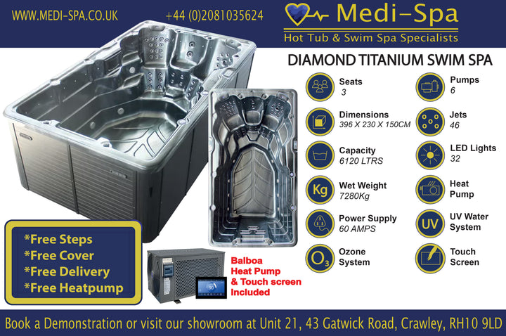 Medi Spa Diamond Titanium - Swim Spa - 13ft image 1
