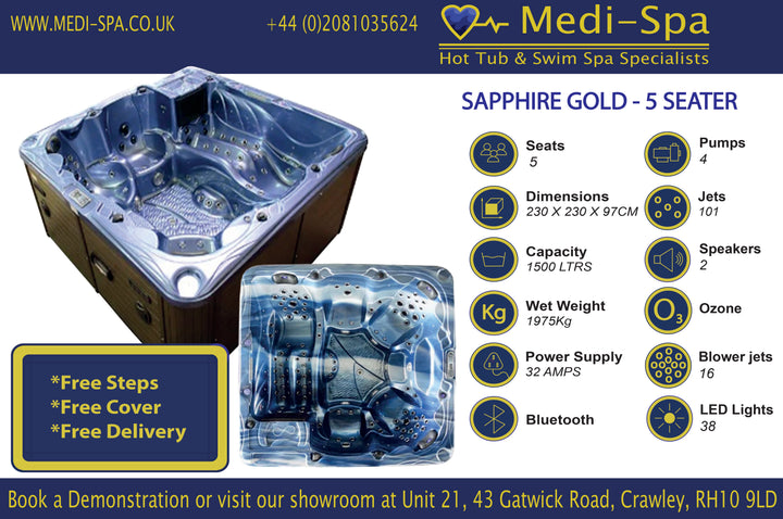 Medi Spa Sapphire Gold - 5 Person Hot Tub - 117 Jet image 4