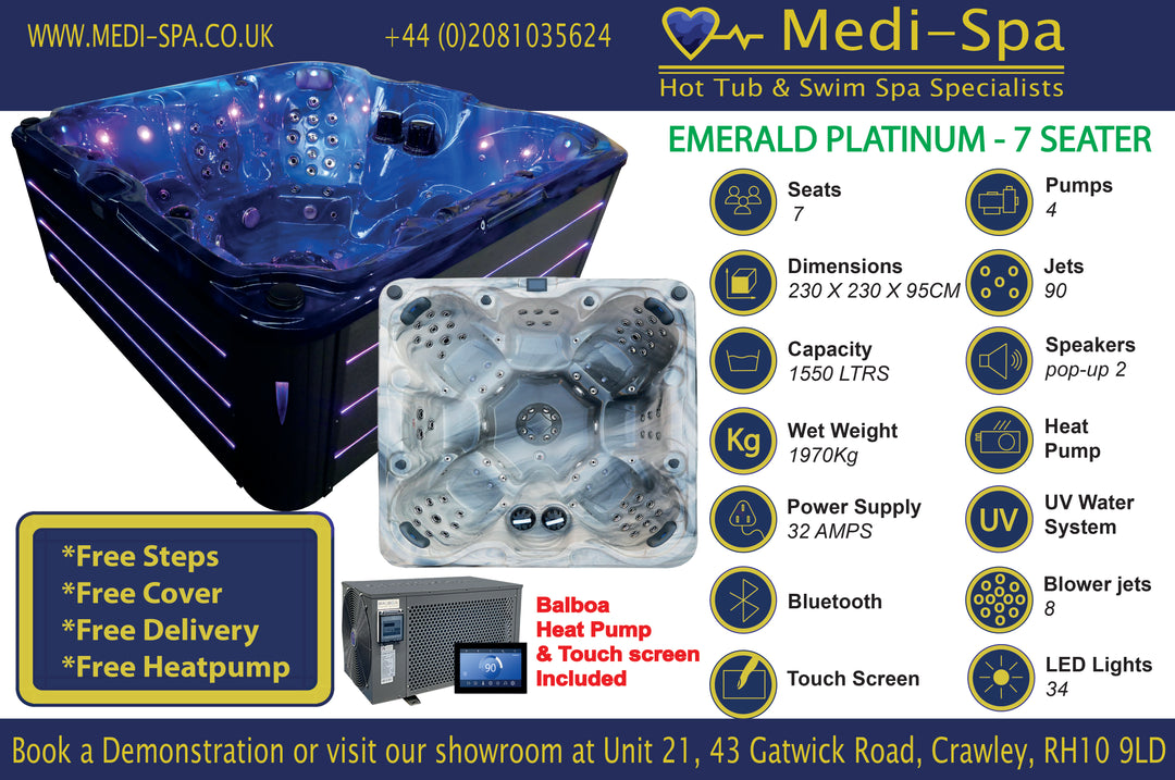 Medi Spa Emerald Platinum - 7 Person Hot Tub - 96 Jet image 1