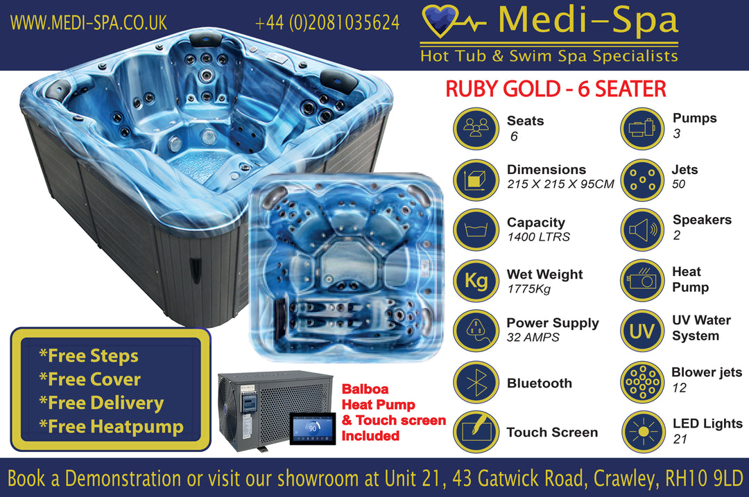 Medi Spa  Ruby Gold - 6 Person Hot Tub - 62 Jet image 1
