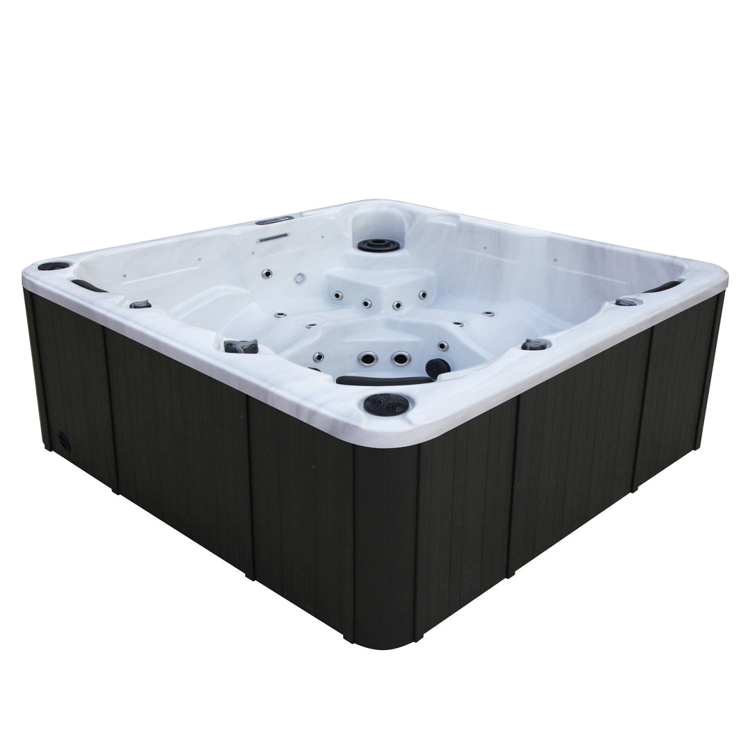 Goldline 5-person hot tub, side view