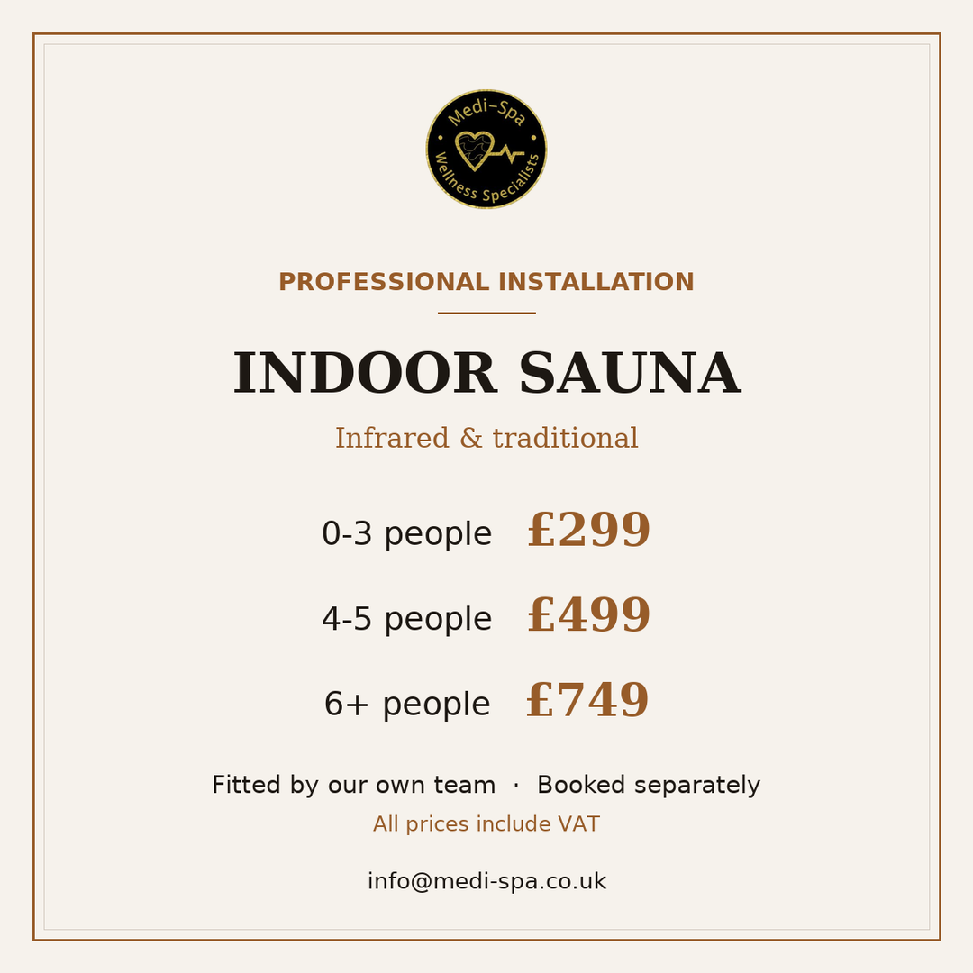 Indoor: Professional installation for indoor saunas, from £299
