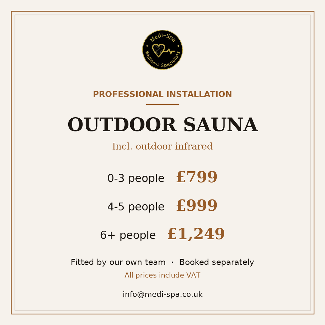 Outdoor: Professional installation for outdoor saunas, from £799